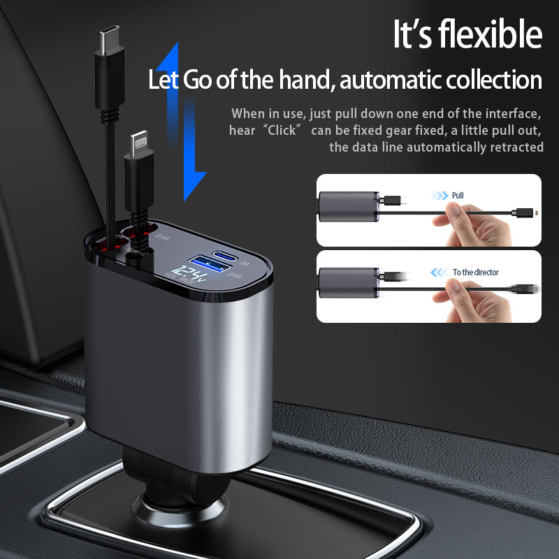 Retractable Multi-device Car Power Adapter