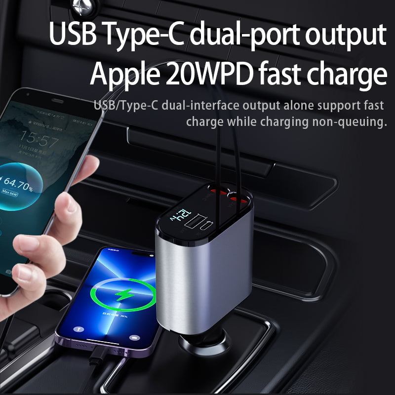 Retractable Multi-device Car Power Adapter