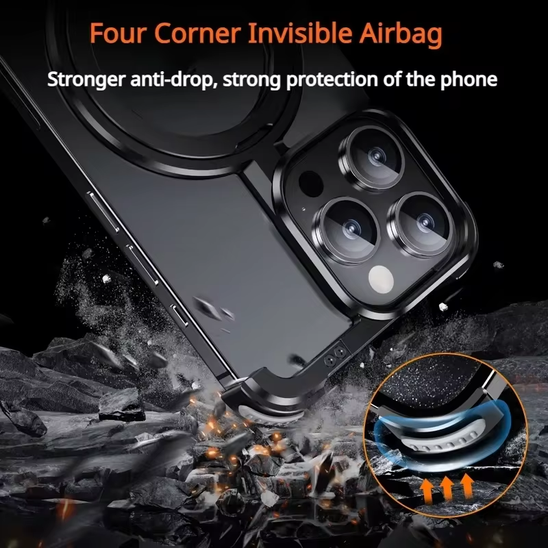 Upgrade T - Aluminum Alloy Magnetic Frame Case For iPhone